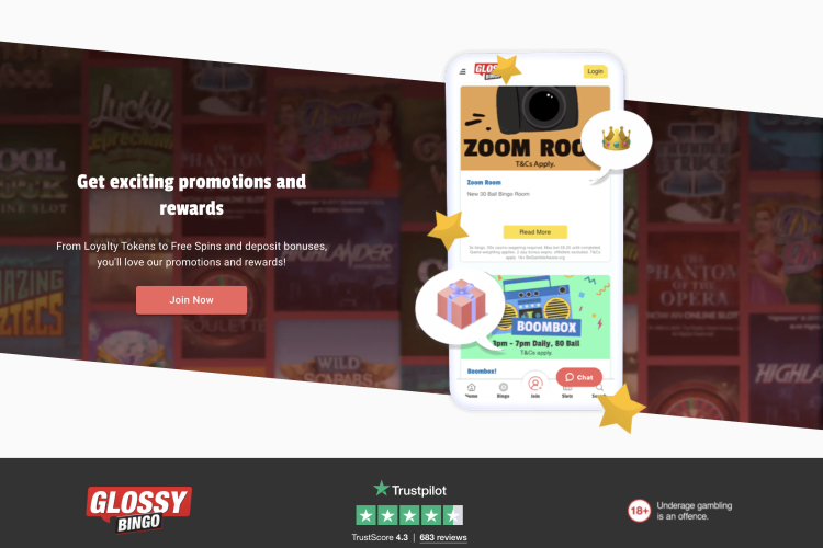 Glossy Bingo Not On Gamstop 12 image of glossy bingo website