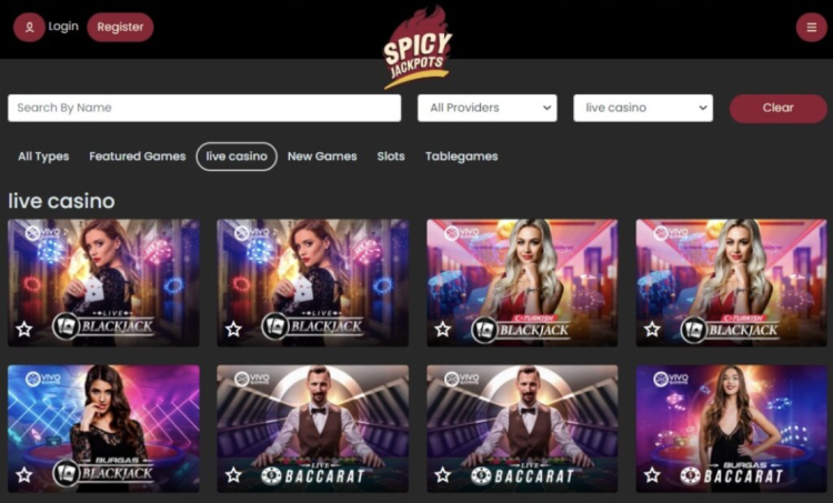 image of spicy jackpot casino website